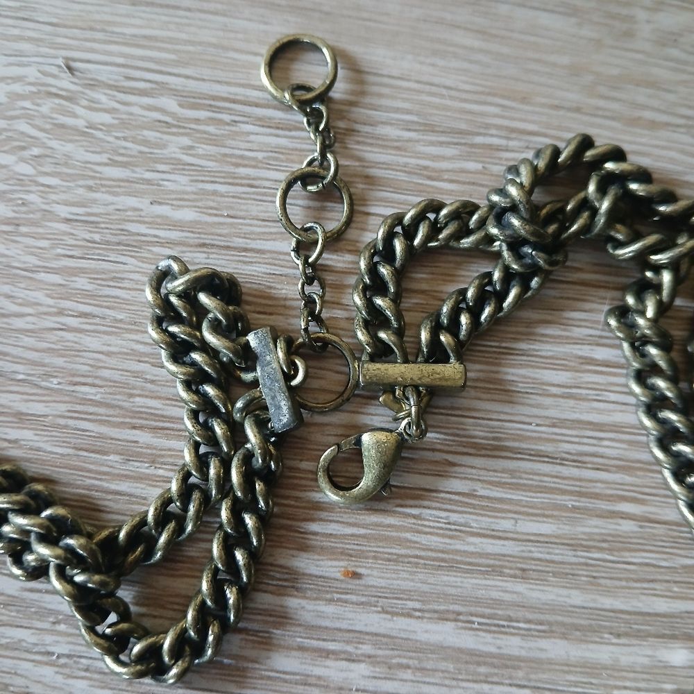 BR Banana Republic Statement Necklace Bib Mosiac Blue Rhinestone Charm - Picture 9 of 9